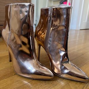 Charles by Charles David Metallic Rose Gold Ankle Boots